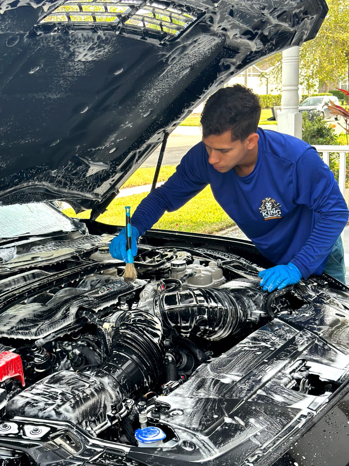 Engine bay detailing by The King Detailing Orlando